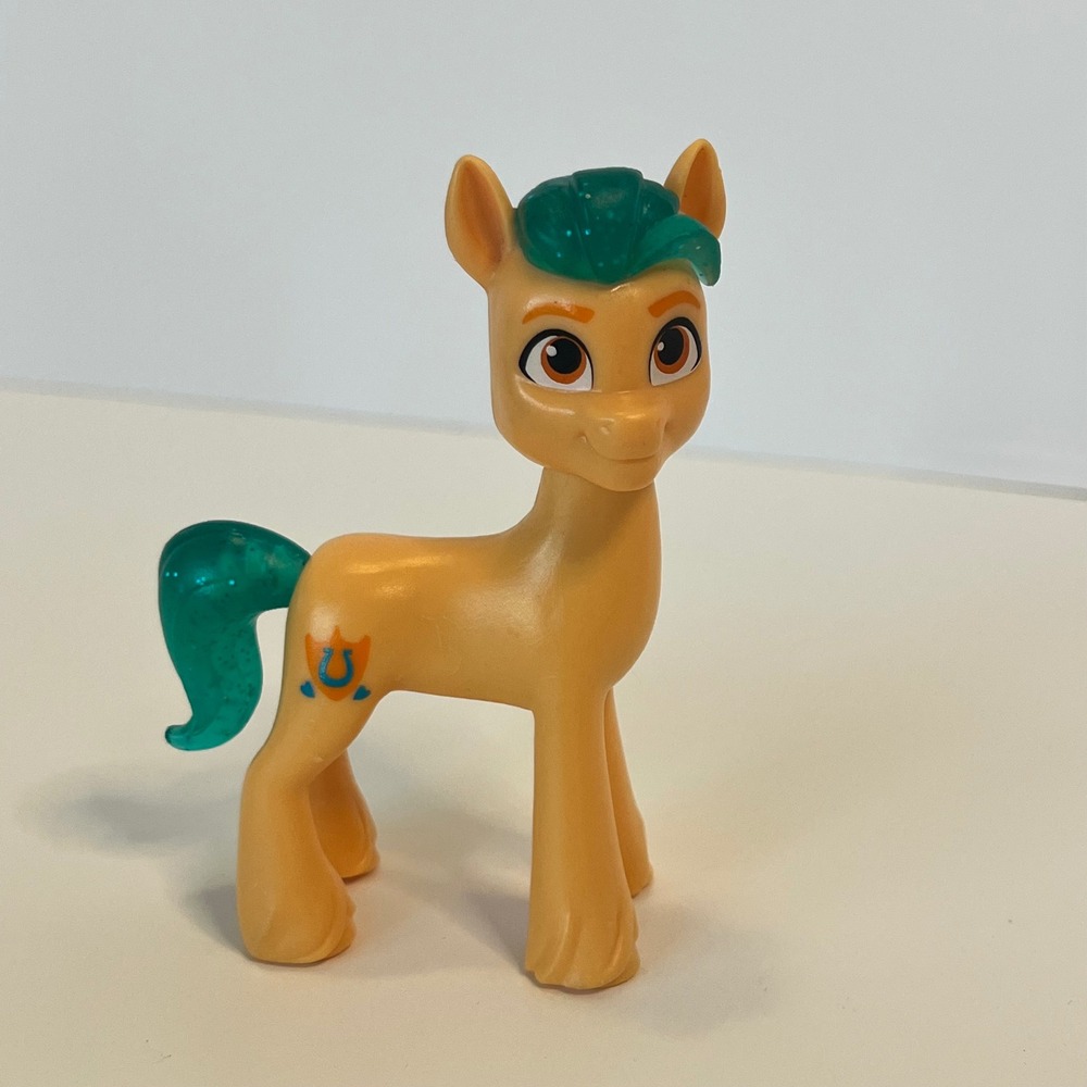 My Little Pony G5 Hitch Barnaby Figure Teal Glitter Mane Cutie Mark 3 Inch Toy